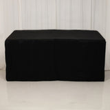 Fitted Polyester 96"x24"x42" Rectangle Tablecloth Black - Durable Fit for Elevated Tables