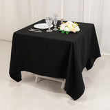 70"x70" Black Cotton Blend Square Tablecloth