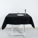 54"x54" Black 100% Cotton Linen Square Tablecloth Washable