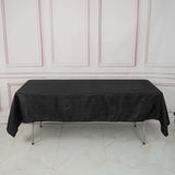 60"x102" Black Accordion Crinkle Taffeta Rectangle Tablecloth