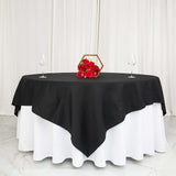 90" Black Square 100% Cotton Linen Table Overlay Washable