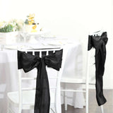 Pack of 5 | Accordion Crinkle Taffeta Chair Sashes - Black