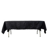 60"x102" Black Accordion Crinkle Taffeta Rectangle Tablecloth