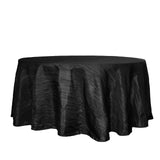 120inch Black Accordion Crinkle Taffeta Round Tablecloth