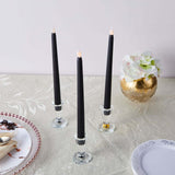 Set of 3 | 11 inch Black Flickering Flameless Battery Operated LED Taper Candles