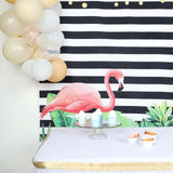 5ftx7ft Pink Flamingo/Stripe Vinyl Photography Booth Backdrop Banner