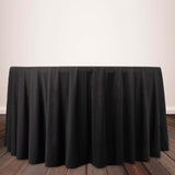 120inch Black Premium Scuba Round Tablecloth, Wrinkle Free Polyester Seamless Tablecloth