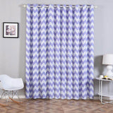 2 Pack | White/Lavender Lilac Chevron Print Thermal Room Darkening Blackout Window Curtain