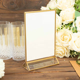 6 Pack | 5inch x 9inch Gold Frame Acrylic Freestanding Table Number Holders