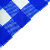 5 Pack Royal Blue Checkered Rectangle Plastic Table Covers, 54x108inch PVC Waterproof Disposable