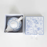 White Blue Chinoiserie Bridal Shower Gift Set, Porcelain Teapot and Cup Set with Matching Gift Box