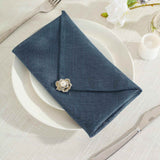 5 Pack | Blue Slubby Textured  Cloth Dinner Napkins, Wrinkle Resistant Linen | 20x20Inch