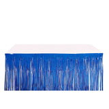 Metallic Foil Fringe Table Skirt, Self Adhesive Party Table Skirt - Royal Blue