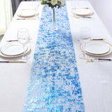 108inch Sparkly Metallic Royal Blue Foil Thin Mesh Polyester Table Runner - 25GSM