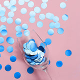 18G Bag | Dusty Blue Round Foil Metallic Table Confetti Dots, Balloon Confetti Decor