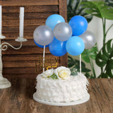 11 Pcs | Balloon Garland Cloud Cake Topper, Mini Cake Decorations - Light Blue, Royal Blue & Silver