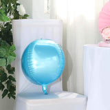 2 Pack | 12inch 4D Metallic Blue Sphere Mylar Foil Helium or Air Balloons