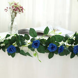 6ft | 20 Royal Blue Artificial Silk Roses Flower Garland, Hanging Vine