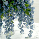 5 Pack 44inch Silk Hanging Wisteria Flower Garland Vines in Dusty Blue, Elaborated 