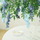 55" Artificial Silk Wisteria Vine Round Hanging Canopy in Dusty & Light Blue, Draping Garland Flower