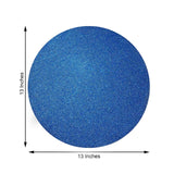 6 Pack | Royal Blue Sparkle Placemats, Non Slip Decorative Round Glitter Table Mat