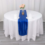 12x108inch Royal Blue Satin Stripe Table Runner, Elegant Tablecloth Runner