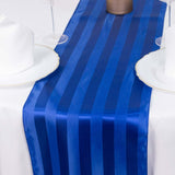 12x108inch Royal Blue Satin Stripe Table Runner, Elegant Tablecloth Runner