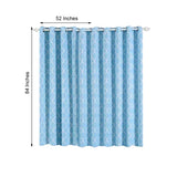 Blue/White Room Darkening Noise Cancelling Curtain Panels With Grommet, Trellis Curtains 52x84inch