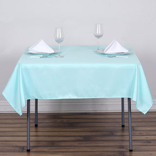 Add Elegance to Your Event with the Blue Square Seamless Polyester Tablecloth