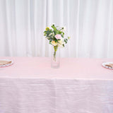 90x132Inch Blush Rose Gold Accordion Crinkle Taffeta Rectangular Tablecloth