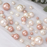 200Pcs Assorted Blush Rose Gold and Off White Lustrous Faux Pearl Beads Vase Fillers