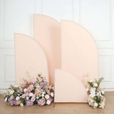 Set of 4 | Matte Blush Rose Gold Spandex Half Moon Chiara Backdrop Stand Covers