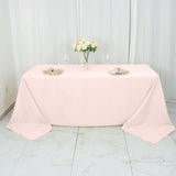 90x132inch Blush Rose Gold 200 GSM Seamless Premium Polyester Rectangular Tablecloth