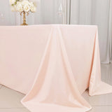 90x132inch Blush Premium Scuba Wrinkle Free Rectangular Tablecloth, Seamless Scuba Polyester