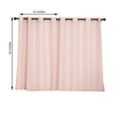 Handmade Blush Faux Linen Curtains 52x64 inches Curtain Panels With Chrome Grommets - Rose Gold