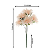 2 Bouquets | 20inch Blush/Rose Gold Artificial Silk Dahlia Flower Bushes