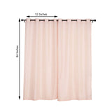 Handmade Blush Faux Linen Curtains 52x84inch Curtain Panels With Chrome Grommets Rose Gold