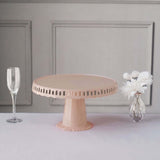 4 Pack | 13inch Blush / Rose Gold Round Footed Reusable Plastic Pedestal Cake Stands