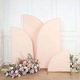 Set of 4 | Matte Blush Rose Gold Spandex Half Moon Chiara Backdrop Stand Covers