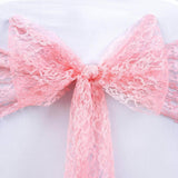 5 PCS | 6 inch x 108 inch Rose Quartz Lace Chair Sash 