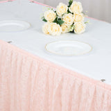 14FT Blush | Rose Gold Premium Pleated Lace Table Skirt