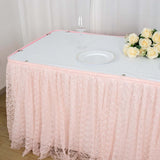 17FT Blush | Rose Gold Premium Pleated Lace Table Skirt