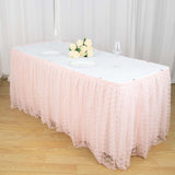 14FT Blush | Rose Gold Premium Pleated Lace Table Skirt