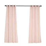 Handmade Blush Faux Linen Curtains 52x84inch Curtain Panels With Chrome Grommets Rose Gold