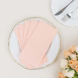 20 Pack | Blush Rose Gold Soft Linen-Feel Airlaid Paper Dinner Napkins