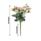 2 Pack | 12inch Blush / Rose Gold Artificial Open Rose Flower Arrangements