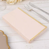 50 Pack Blush Soft 2 Ply Disposable Party Napkins with Gold Foil Edge