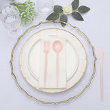 50 Pack | Blush Pink Premium Plastic Silverware Set