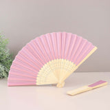 5 Pack Dusty Rose Asian Silk Folding Fans Party Favors, Oriental Folding Fan Favors