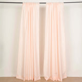 2 Pack Blush Polyester Event Curtain Drapes, 10ftx8ft Backdrop Event Panels With Rod Pockets 130 GSM